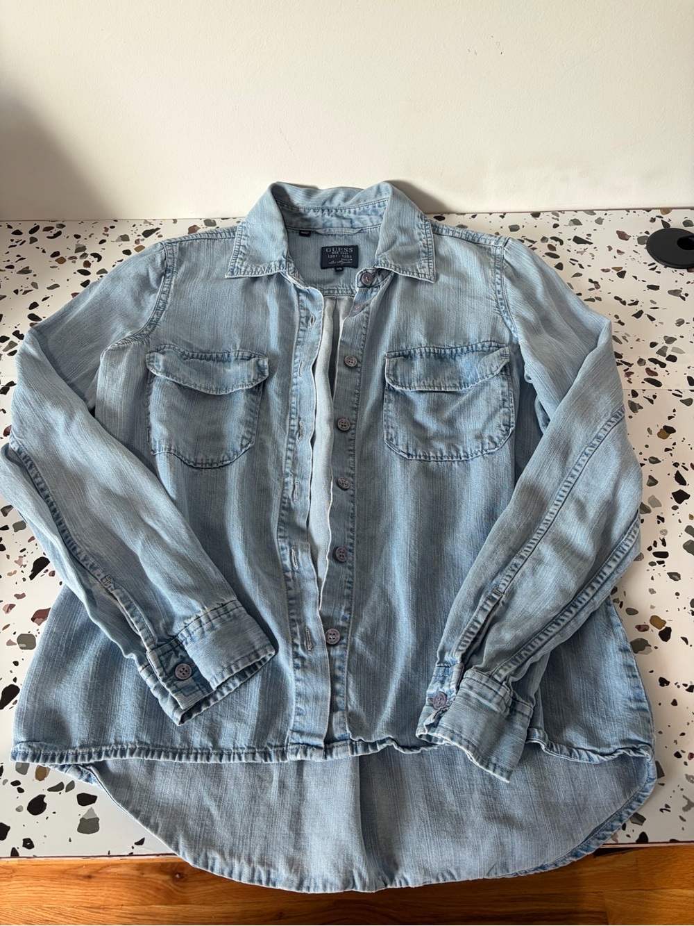 Light Blue Denim Shirt Jacket - Women